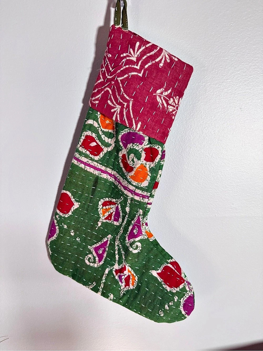Vintage Kantha Stocking-Made with in India